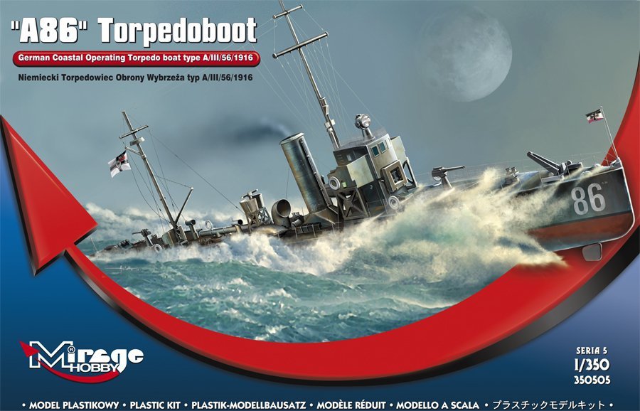 Mirage Hobby 350505 A86 German Torpedo Boat Type A/III/56/1916 1/350
