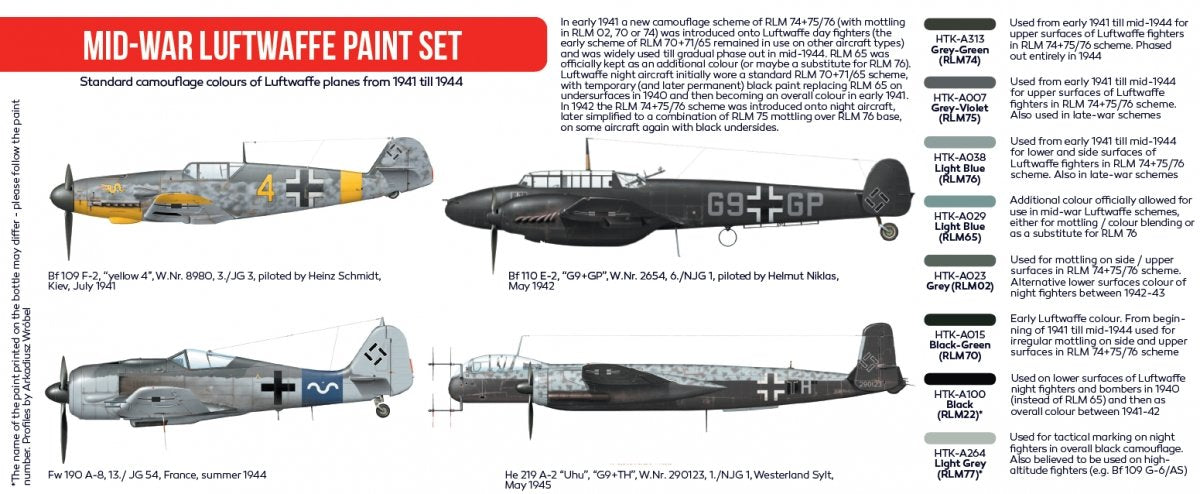 Hataka Hobby HTK-AS110 Kit de peinture Luftwaffe Mide-War 8x17 ml – image 2