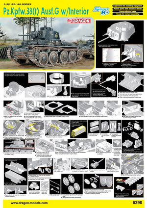 Dragon 6290 Pz.Kpfw.38(t) Ausf.G w/Interio 1/35 – immagine 2