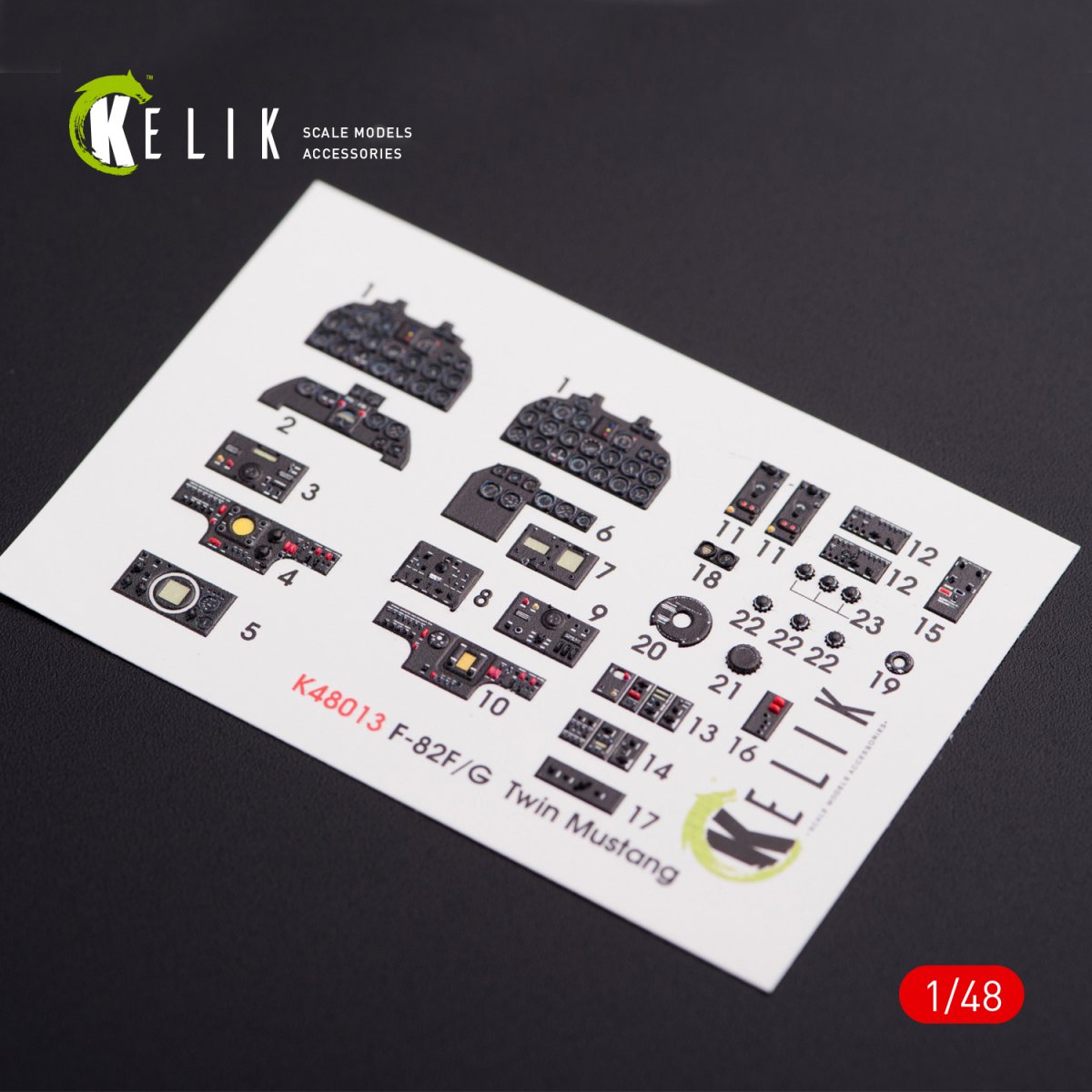 KELIK K48013 F-82 (F,G) &amp;quot;TWIN MUSTANG&amp;quot; INTERIOR 3D DECALS FOR MODELSVIT KIT 1/48 – image 2