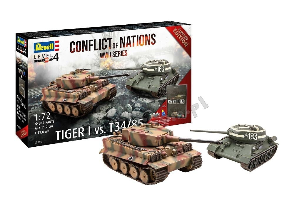 Revell 05655 Tiger I contre T34/28 - Série Conflit des Nations Seconde Guerre mondiale 1/72 – image 2