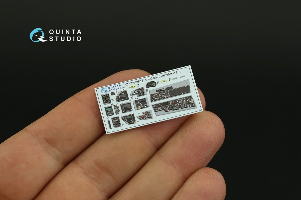 Quinta Studio QDS-48280 F/A-18C late 3D-Printed &amp;amp; colored Interior on decal paper (HobbyBoss)(Small version) 1/48 – Bild 9