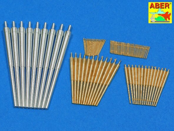 Aber 350L-53 Set of barrels 280mm x 9, 150mm x 12, 105mm x 14, 37mm x 16, 20mm x 32 for German Battleship Scharnhorst (1943) 1/350
