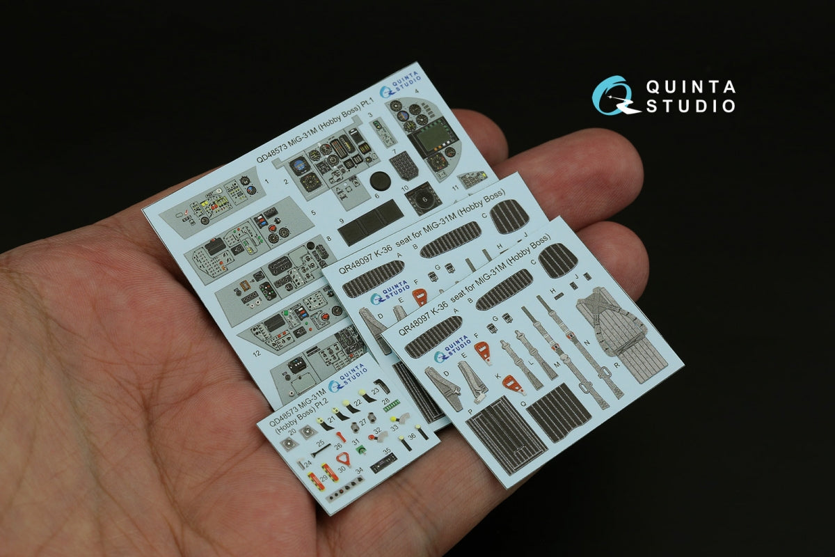Quinta Studio QD48573 MiG-31M 3D-Printed &amp;amp; colored Interior on decal paper (Hobby Boss) 1/48 – imagen 11