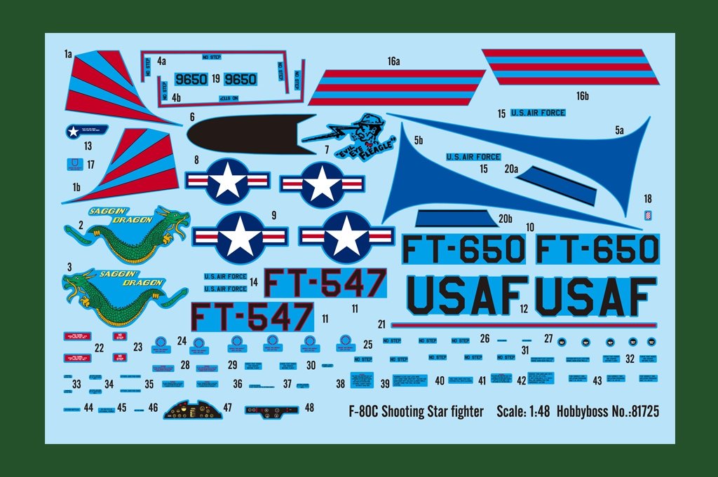 Hobby Boss 81725 F-80C Shooting Star fighter 1/48 – obrázek 3