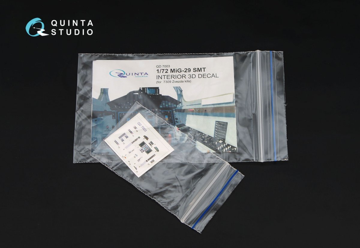 Quinta Studio QD72003 MiG-29 SMT 3D-Printed &amp;amp; colored Interior on decal paper (for 7309 Zvezda kit)1/72 – Bild 2