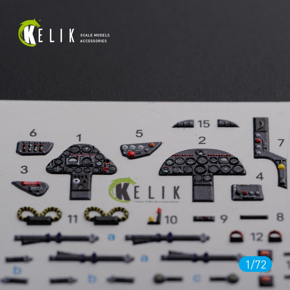 KELIK K72093 Folland Gnat T.1 interior 3D decals for Airfix kit 1/72 – obrázek 2