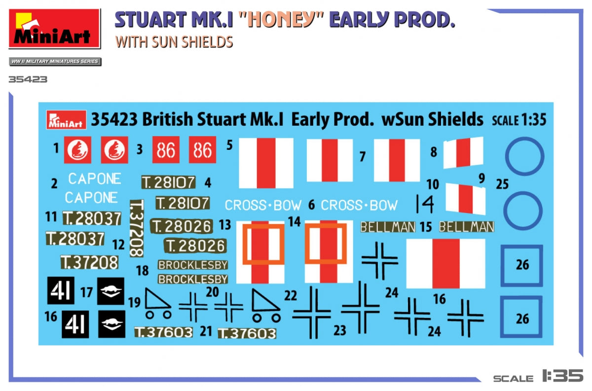 MiniArt 35423 Stuart Mk.I “Honey” Early Production w/Sun Shields 1/35 – image 2