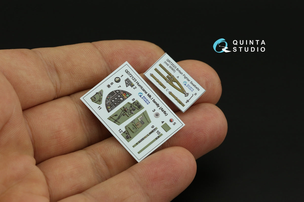 Quinta Studio QD72123 Hurricane Mk.I family 3D-Printed colored Interior on decal paper (Airfix) 1/72 – Bild 5