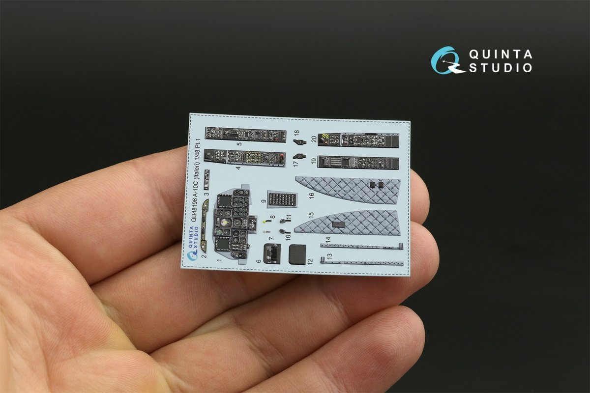Quinta Studio QD48196 A-10C 3D-Printed &amp;amp; colored Interior on decal paper (for Italeri ) 1/48 – imagen 11