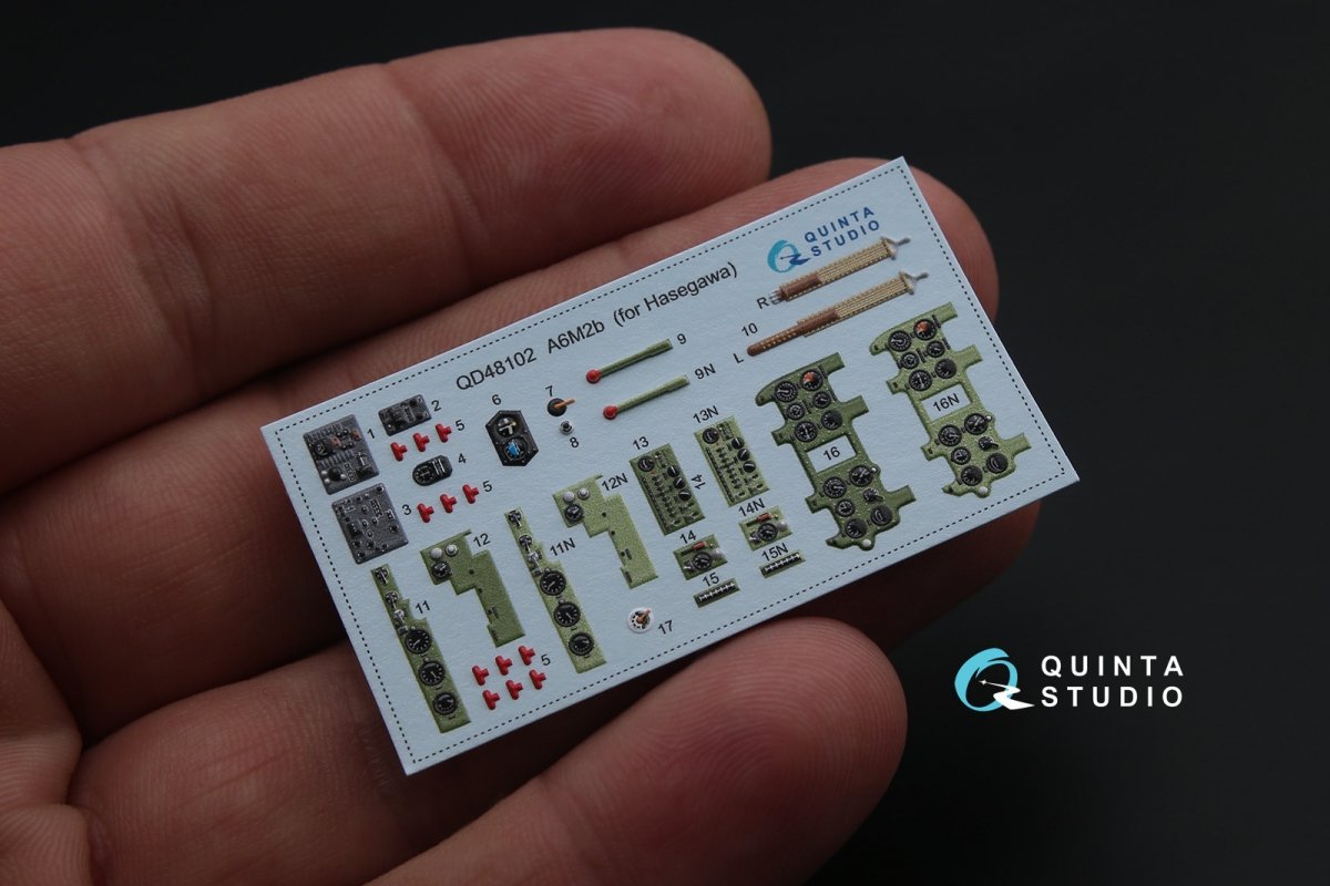 Quinta Studio QD48102 A6M2 3D-Printed &amp;amp; colored Interior on decal paper (for Hasegawa kit) 1/48 – Bild 4