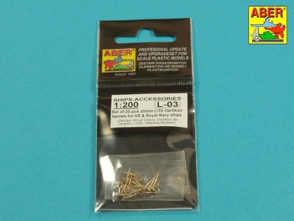 Aber 200L-03 Zestaw 20 luf 20 mm L/70 Oerlikon Mk.10 do okrętów US 1/200