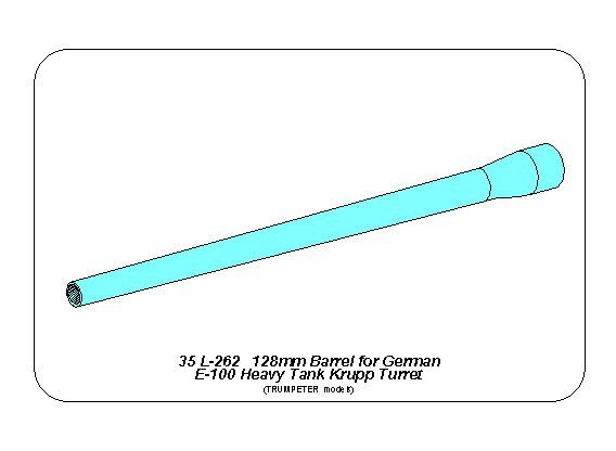 Aber 35L-262 128mm barrel for German E-100 tank with Krupp turret 1/35 – image 8