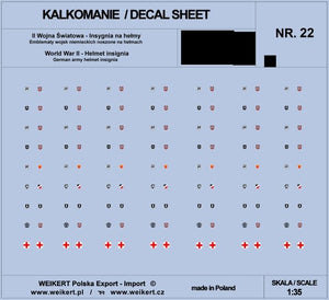 Weikert Decals DEC222 German Helmet Emblems - WAFFEN SS - vol. 22 1/35