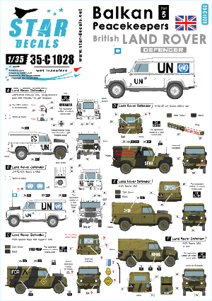 Star Decals 35-C1028 Balkan Peacekeepers #5. British Land Rover 1/35