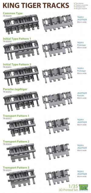 T-Rex Studio TR85055 King Tiger Transport Tracks Pattern 3 1/35 – imagen 5