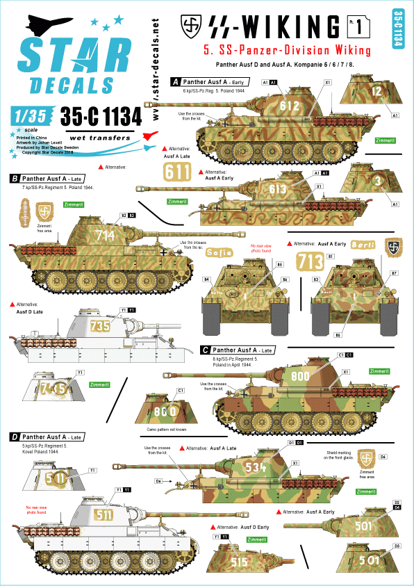 Star Decals 35-C1134 SS-Viking #1 1/35