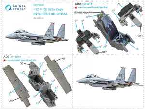 Quinta Studio QD72034 F-15E 3D-Printed &amp;amp; colored Interior on decal paper (GWH) 1/72 – image 14