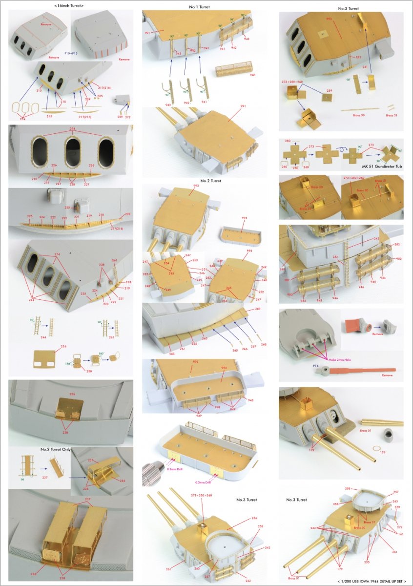 Pontos 23005F1 USS BB-61 Iowa 1944 Detail Up Set (20B Deck Blue stained wooden deck) 1/200 – zdjęcie 33