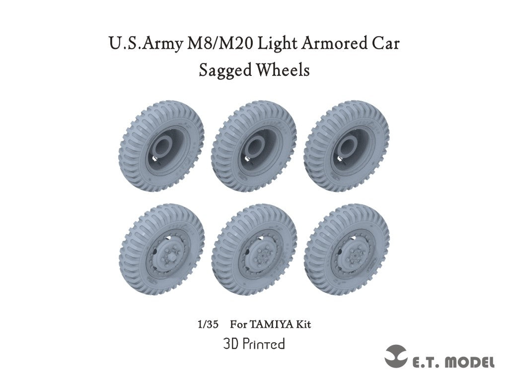 ET Model P35-150 USArmy M8/M20 Voiture blindée légère Roues affaissées pour maquette TAMIYA 1/35