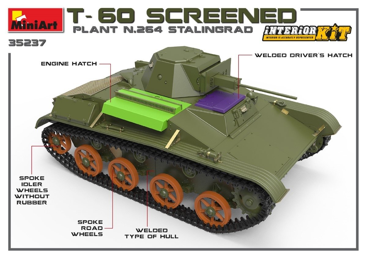 MiniArt 35237 T-60 SCREENED (PLANT NO.264 STALINGRAD) INTERIOR KIT 1/35 – image 4