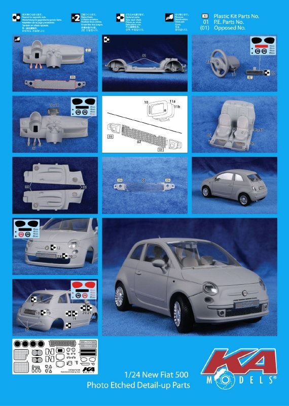 KA Models KE-24045 FIAT500 DETAIL-UP ETCHED PART 1/24 – Bild 2
