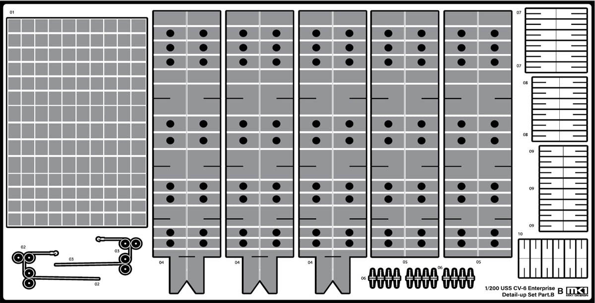 MK1 Design MD-20021 US Navy Aircraft Carrier CV-6 Enterprise Detail Up Parts Dx for Trumpeter 1/200 – Bild 50