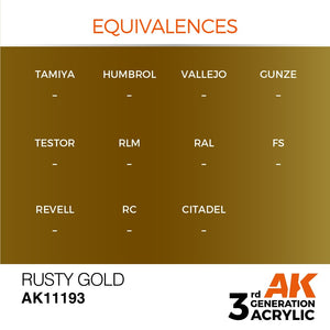 AK Interactive AK11193 RUSTY GOLD – METALLIC 17ml – Bild 3