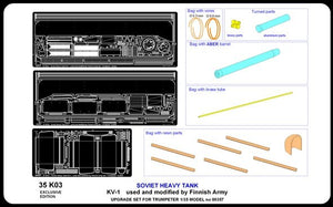 Aber 35K03 Soviet heavy tank KV-1 used and modified by Finnish army (1/35) – Bild 6
