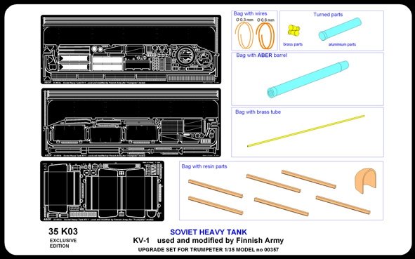 Aber 35K03 Soviet heavy tank KV-1 used and modified by Finnish army (1/35) – Bild 6