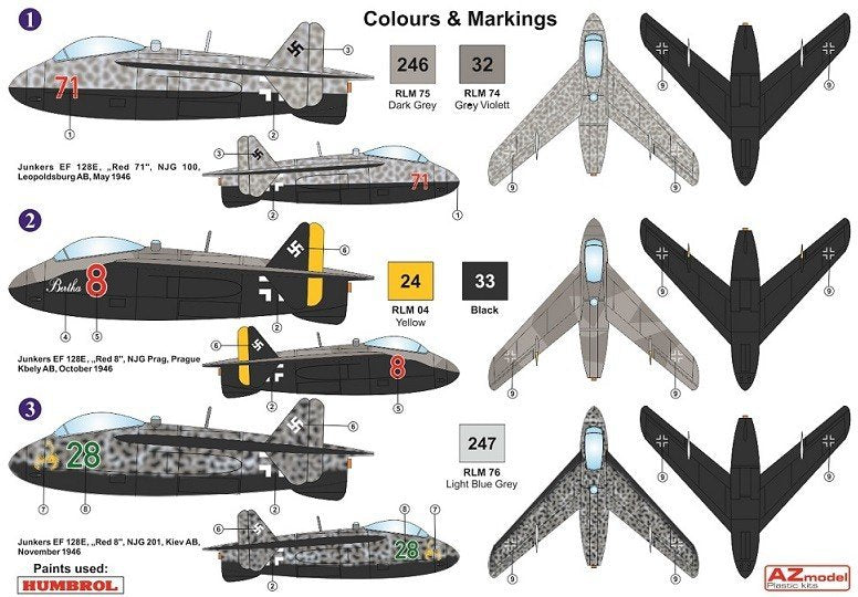 AZ Model AZ7623 Junkers EF 128E/N-1 w/naxos radar 1/72 – Bild 2