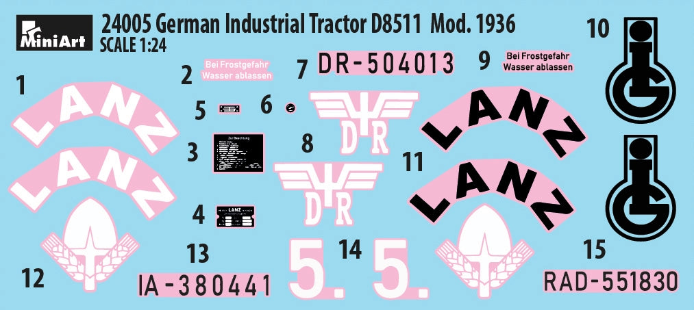 MiniArt 24005 GERMAN INDUSTRIAL TRACTOR D8511 MOD. 1936 1/24 – obrázek 2