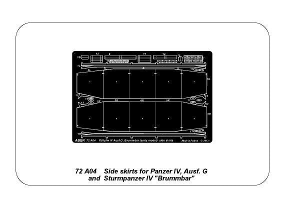 Aber 72A04 Side skirts for PzKpfw IV, Ausf.G, early Brummbar 1/72 – Bild 3