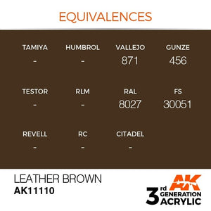 AK Interactive AK11110 LEATHER BROWN – STANDARD 17ml – imagen 3