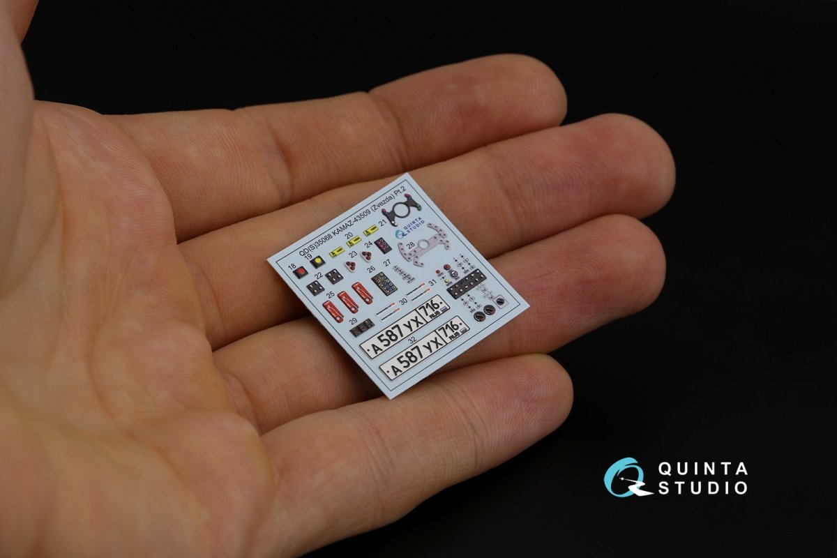 Quinta Studio QDS-35068 KAMAZ-43509 3D-Printed &amp;amp; colored Interior on decal paper (Zvezda) (Small version) 1/35 – image 10