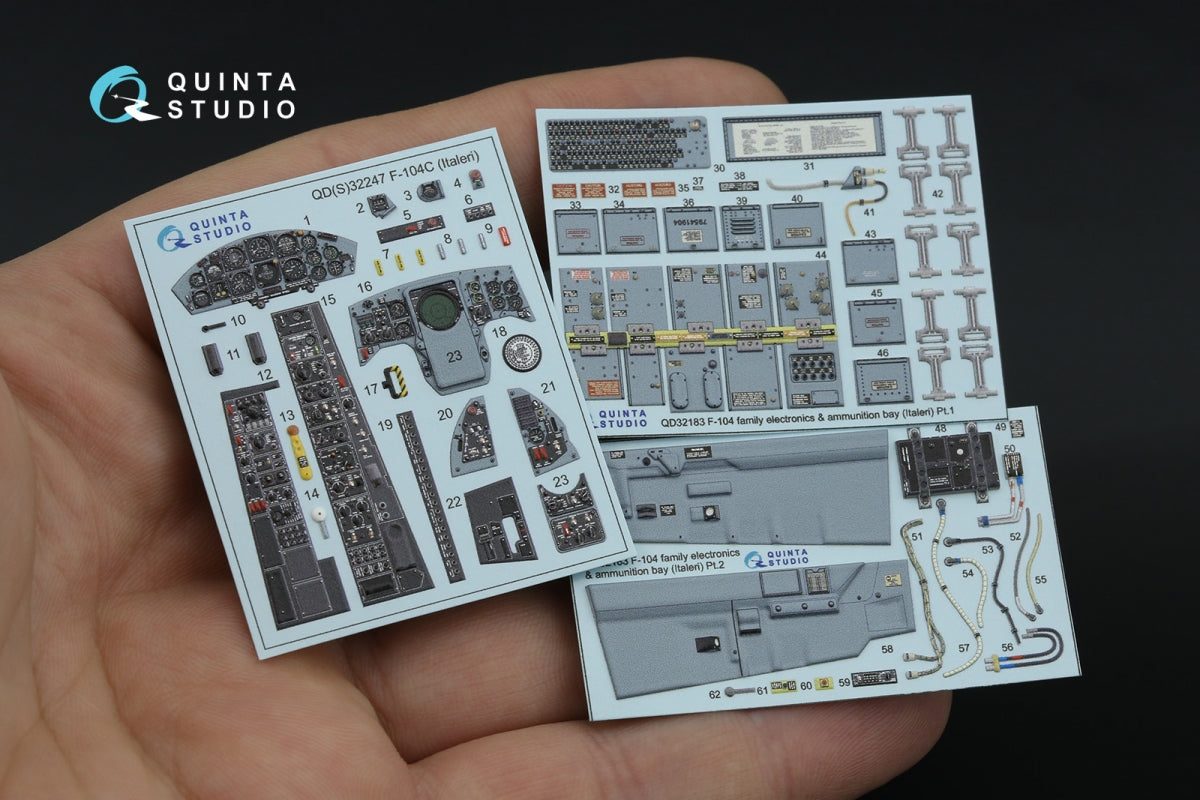 Quinta Studio QD32247 F-104C 3D-Printed &amp;amp; colored Interior on decal paper (Italeri) 1/32 – image 2