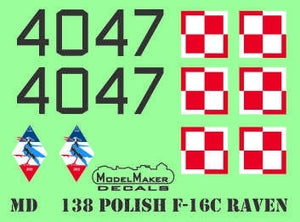 ModelMaker Decals MD48138 Polish F-16C RAVEN 100th Anniversary of Polish Air Force - masks set 1/48 – zdjęcie 2