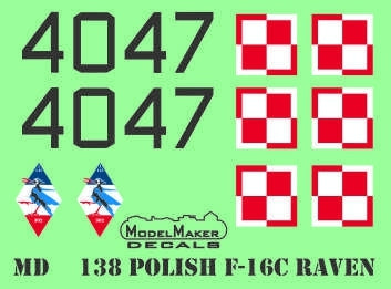 ModelMaker Decals MD48138 Polish F-16C RAVEN 100th Anniversary of Polish Air Force - masks set 1/48 – zdjęcie 2