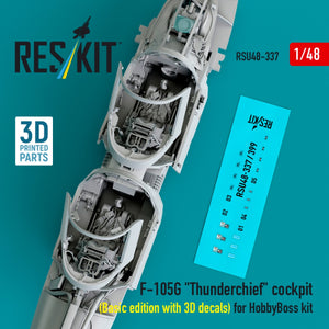 RESKIT RSU48-0337 F-105G &amp;quot;Thunderchief&amp;quot; cockpit (Basic edition with 3D decals) for HobbyBoss kit (3D Printed) 1/48 – image 3