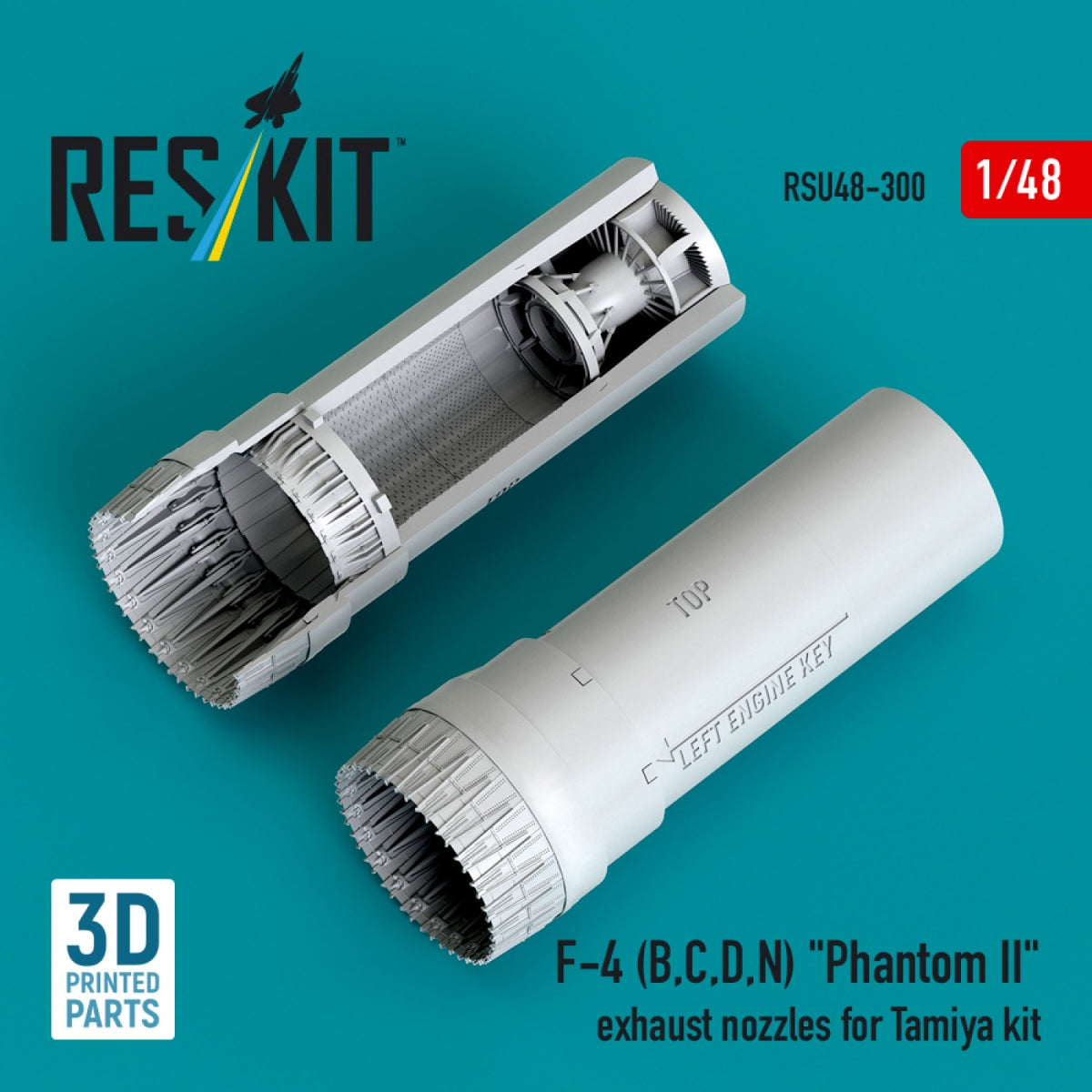 RESKIT RSU48-0300 F-4 (B, C, D, N) "Phantom II" exhaust nozzles for Tamiya kit (3D printed) 1/48