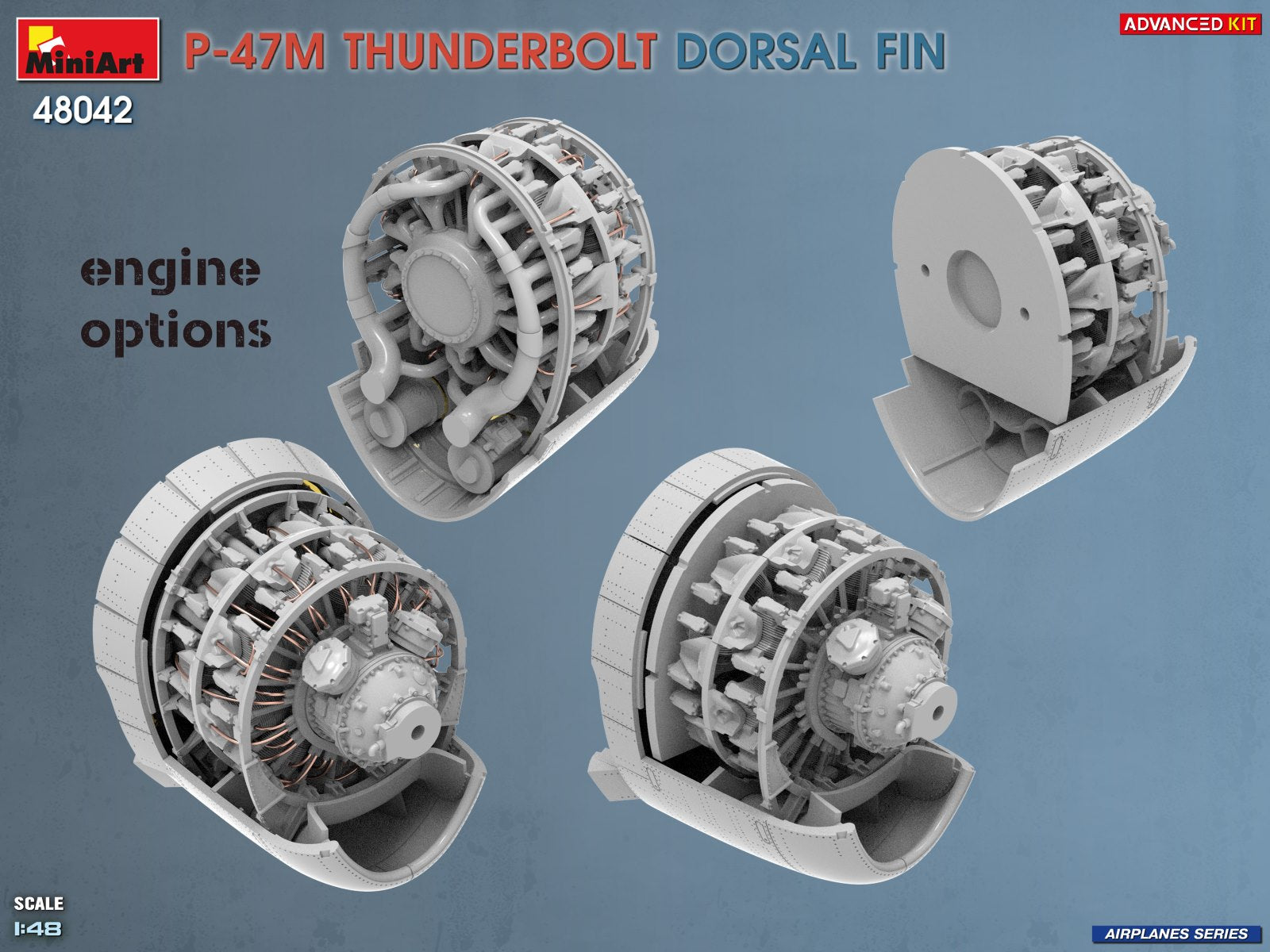 MiniArt 48042 P-47M Thunderbolt Dorsal Fin Advanced Kit 1/48 – zdjęcie 9