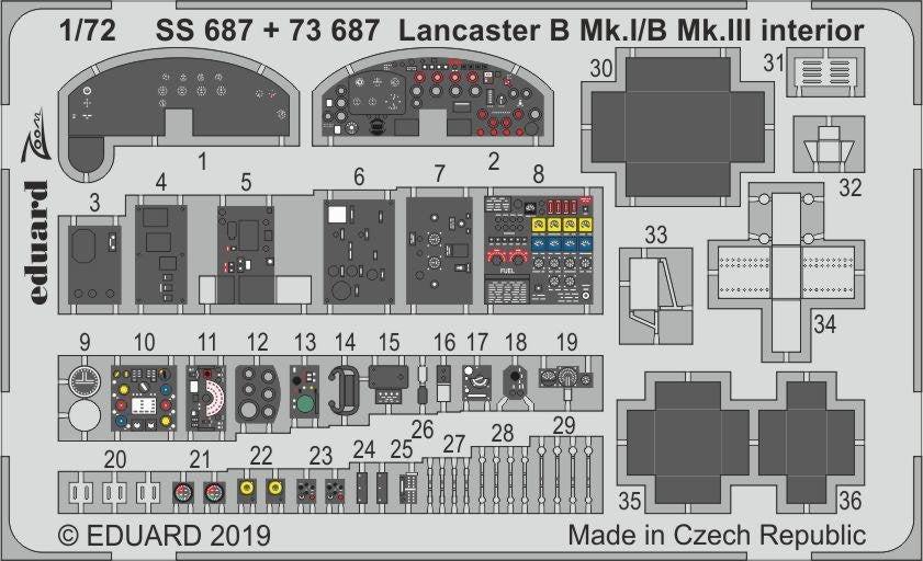 Eduard SS687 Lancaster B Mk. I/B Mk. III interior 1/72 AIRFIX