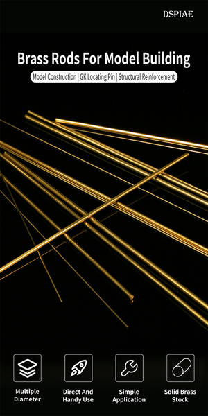DSPIAE BB-3.0 Brass Rods For Model Building 3.0mm (5 PCS) / Copper Rods
