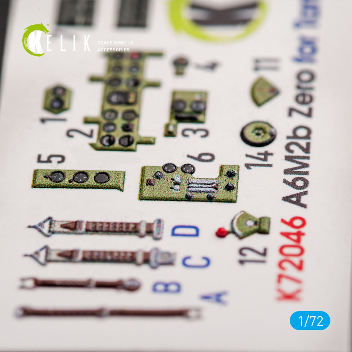 KELIK K72046 A6M2B ZERO - INTERIOR 3D DECALS FOR TAMIYA KIT 1/72 – zdjęcie 2