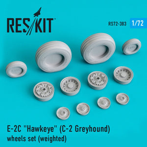 RESKIT RS72-0383 E-2C &amp;quot;HAWKEYE&amp;quot; (C-2 GREYHOUND) WHEELS SET (WEIGHTED) 1/72