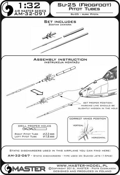 Master AM-32-091 Su-25 (Frogfoot) - Pilot Tubes 1/32 – obrázek 4