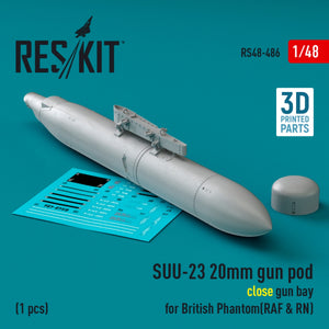 RESKIT RS48-0485 Mark 4 20mm gun pod (1 pcs) (3D Printed) 1/48 – obrázek 2