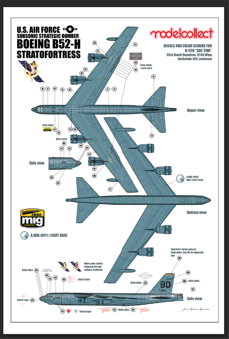 Modelcollect UA72200 B-52H US Stratofortress Strategic Bomber 1/72 – obrázek 22