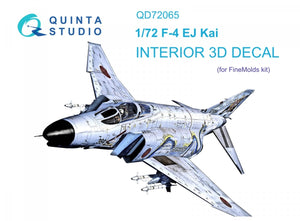 Quinta Studio QD72065 F-4EJ KAI 3D-Printed &amp;amp; colored Interior on decal paper (FineMolds) 1/72