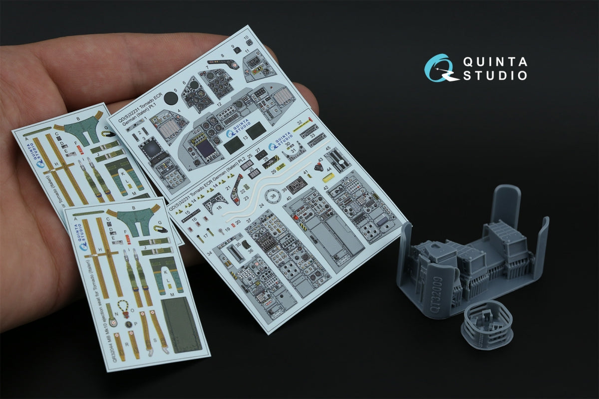 Quinta Studio QD+32231 Tornado ECR German 3D-Printed &amp;amp; colored Interior on decal paper (Italeri) (with 3D-printed resin parts) 1/32 – immagine 2